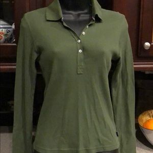 Green cotton polo shirt